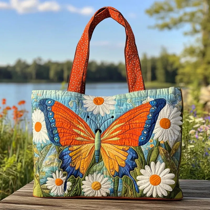 Borsa Artigianale - Farfalla e margherita