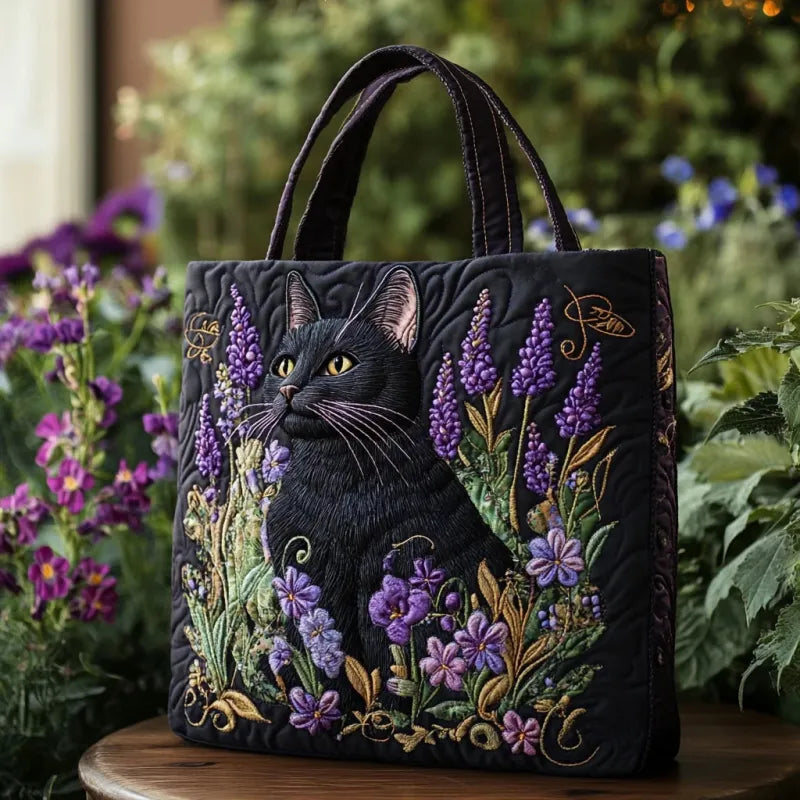Borsa Artigianale - Gatto nero contempla