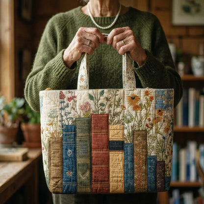 Borsa Artigianale Imbottita - Libri e Fiori